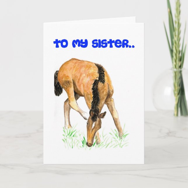 'Foal' Birthday Card for Sister (Front)