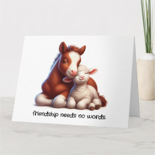Foal & Lamb Best Friends Share a Touching Moment Card
