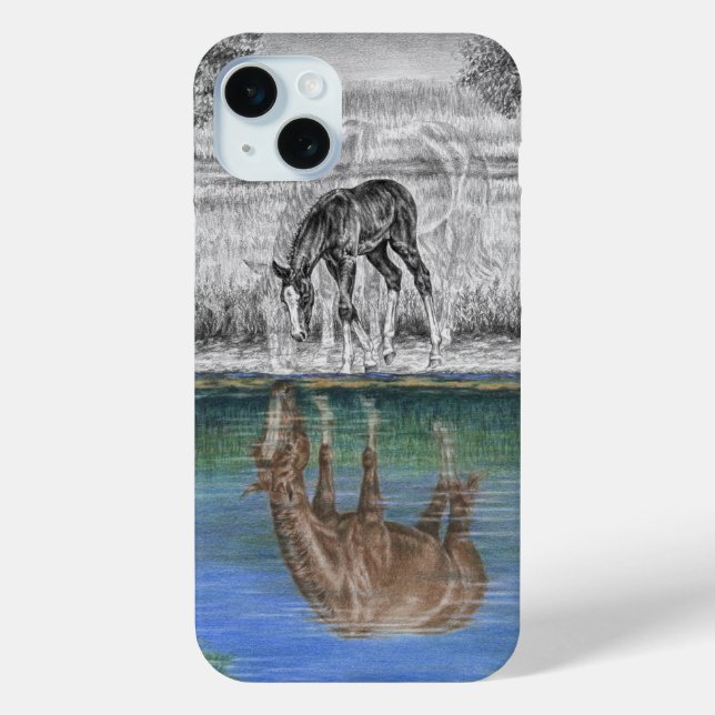 Foal Water Reflection of Horse Case-Mate iPhone Case (Back)