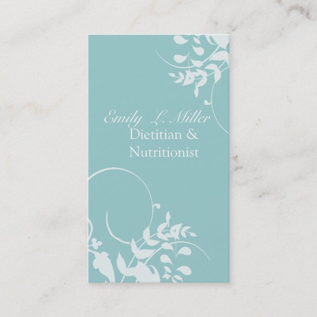 Foam Blue Branches Swirls Business Card (Front)