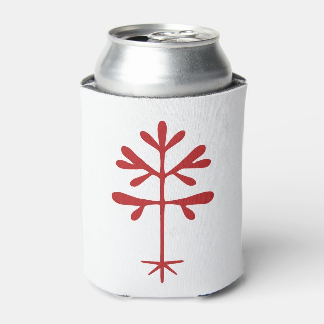 Foam Can Cooler with a Red Solid Sapling (Can Front)