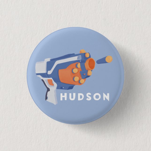 Foam dart gun custom design 3 cm round badge (Front)