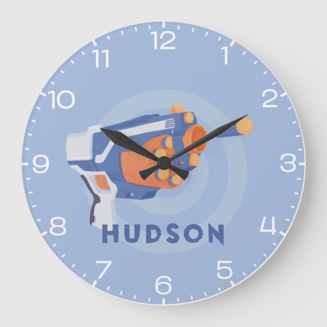 Foam dart gun custom design large clock (Front)
