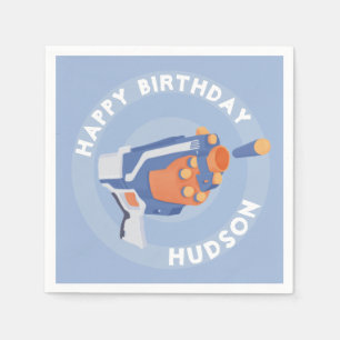 Foam dart gun party design napkin