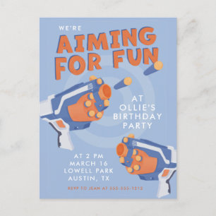 Foam dart guns design invitation postcard