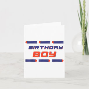 Foam Dart War Birthday Boy Shirt Card