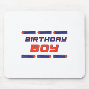 Foam Dart War Birthday Boy Shirt Mouse Mat