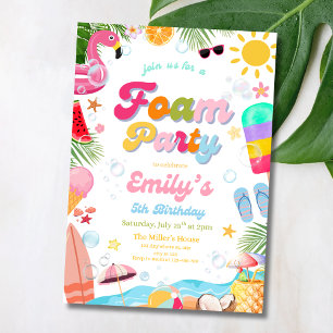Foam Pool Birthday Party Summer Bash Beach Party Invitation