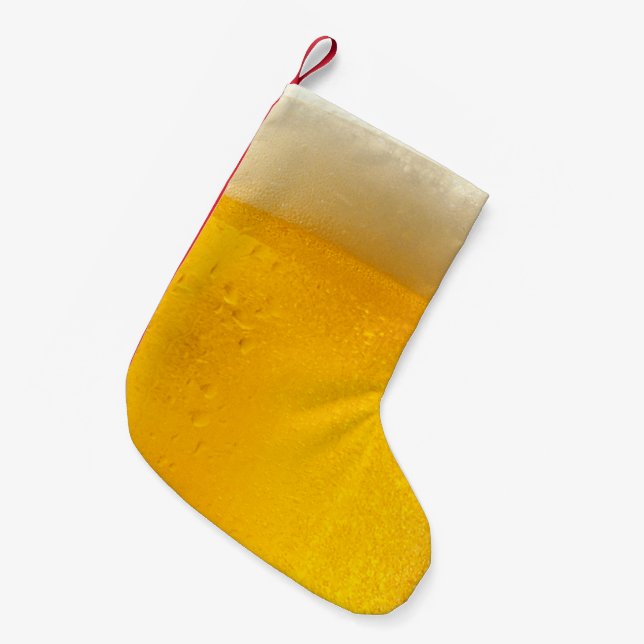 Foamy Beer Mug Small Christmas Stocking (Front (Hanging))