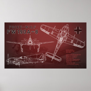 Focke-Wulf Fw 190 Blueprint Poster