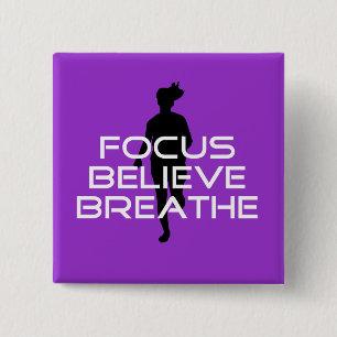 Focu Believe Breathe 15 Cm Square Badge