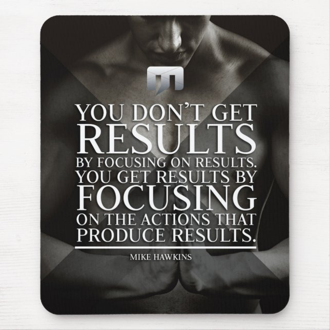 Focus and Results - Workout Motivational Mouse Mat (Front)