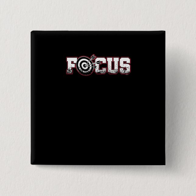 Focus Archery Archer Bullseye Bow And Arrow 15 Cm Square Badge (Front)