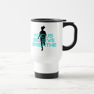 Focus Believe Breathe Aqua Travel Mug