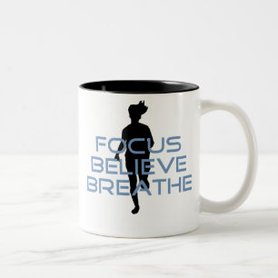 Focus Believe Breathe Blue T-shirts Two-Tone Coffee Mug