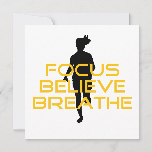 Focus Believe Breathe Yellow Running Fitness (Front)