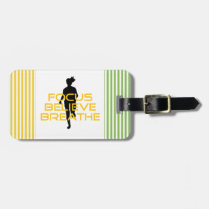 Focus Believe Breathe Yellow Running Fitness Luggage Tag