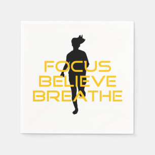Focus Believe Breathe Yellow Running Fitness Napkin