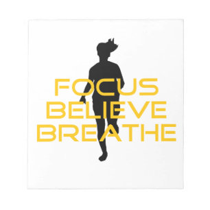 Focus Believe Breathe Yellow Running Fitness Notepad