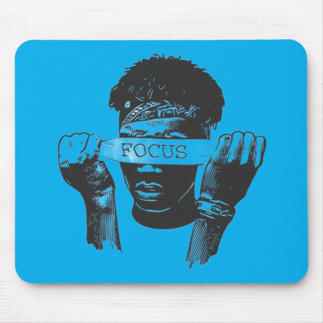Focus Blindfold Motivational Street Art Illustrati Mouse Mat (Front)