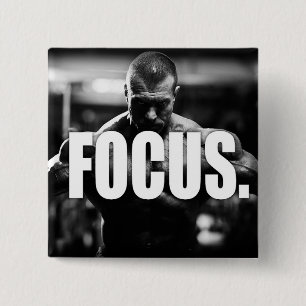 FOCUS - "Body building" Motivational 15 Cm Square Badge