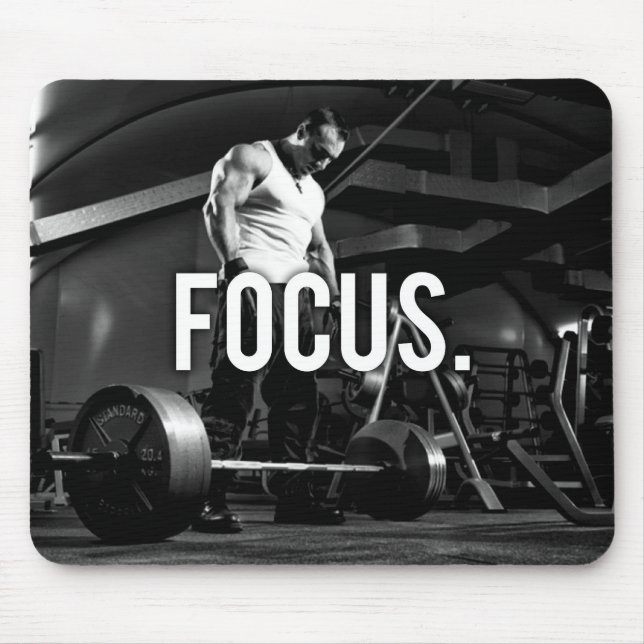 FOCUS - "Body building" Workout Motivational Mouse Mat (Front)