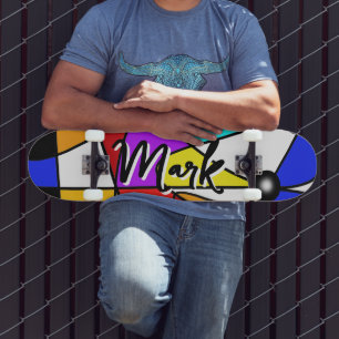 Focus - Colorful bold abstract design Skateboard