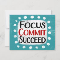 Focus Commit Succeed Greeting Card