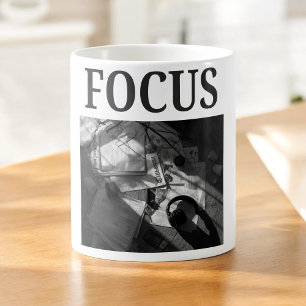 FOCUS - Dark Academia Minimalist Photography Coffee Mug