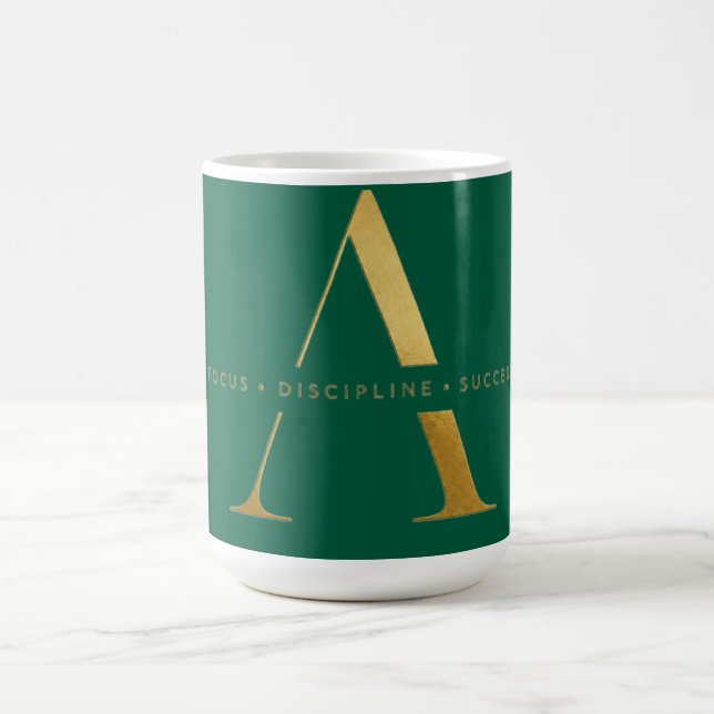 Focus Discipline Success Minimalist Gold Design Coffee Mug (Center)