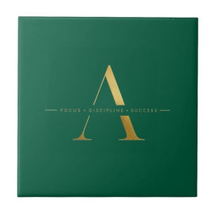 Focus Discipline Success Minimalist Gold Design Tile