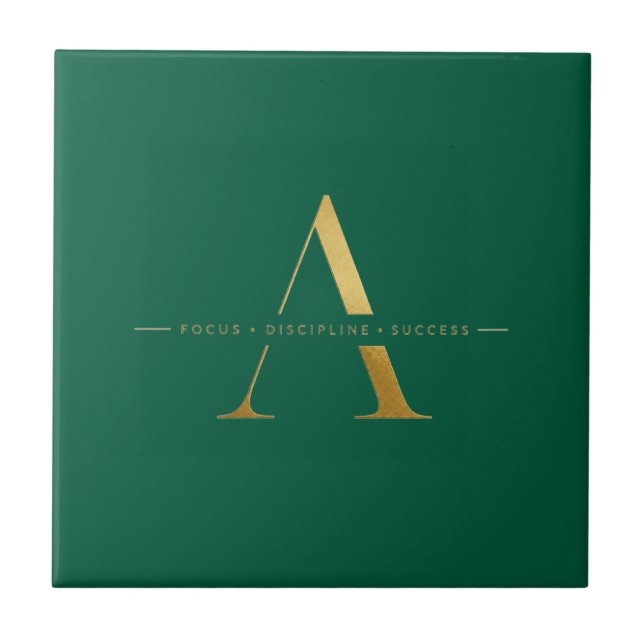 Focus Discipline Success Minimalist Gold Design Tile (Front)