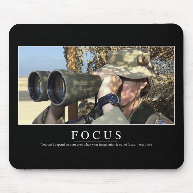 Focus: Inspirational Quote Mouse Mat (Front)