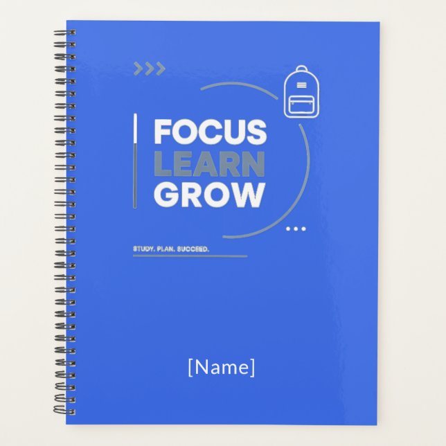 Focus Learn Grow / Motivation and Academic Success Planner (Front)
