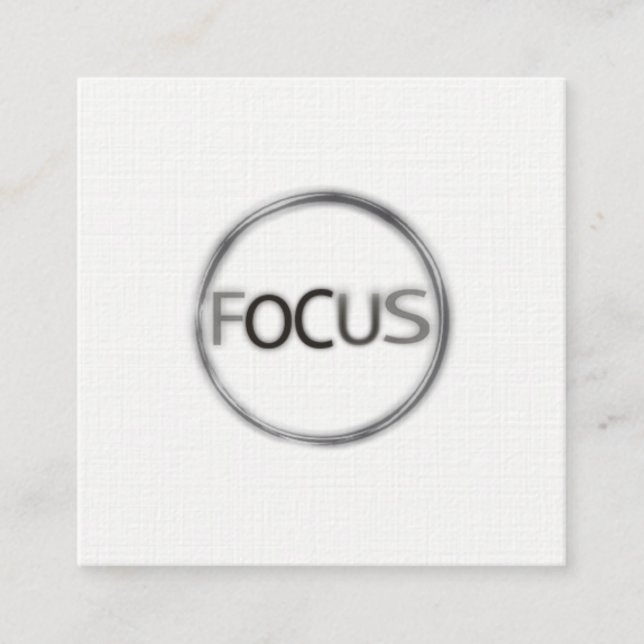 Focus Minimal Photography Modern  Professional Square Business Card (Front)