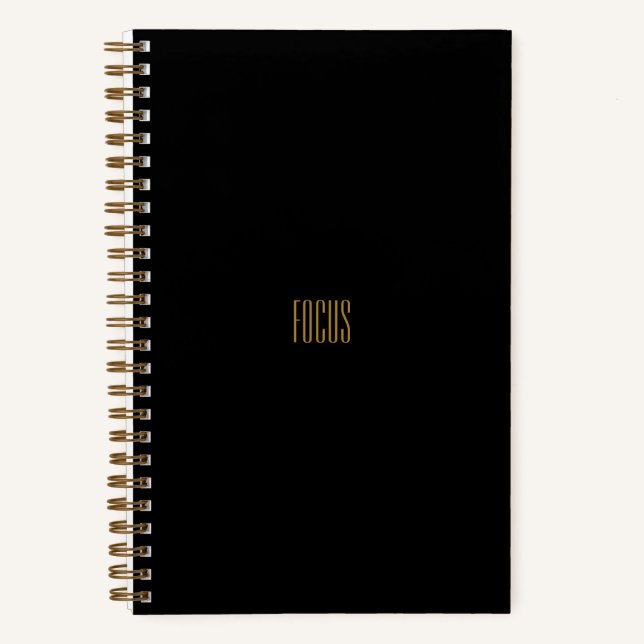 Focus Notebook | Black & Gold Spiral-bound  (Front)