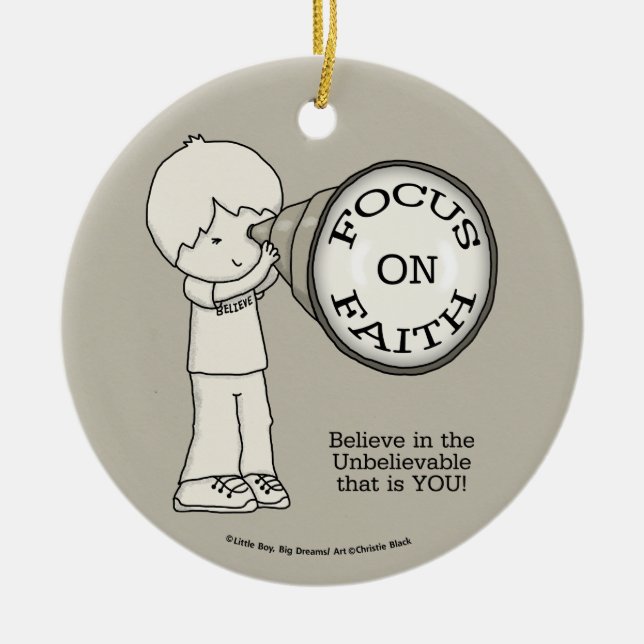 Focus On Faith Ceramic Tree Decoration (Front)