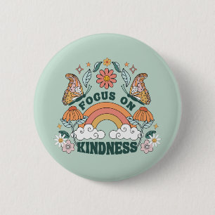 Focus on Kindness Groovy Graphic 6 Cm Round Badge