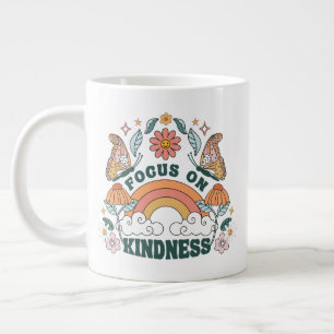 Focus on Kindness Groovy Graphic Large Coffee Mug