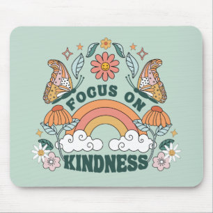 Focus on Kindness Groovy Graphic Mouse Mat