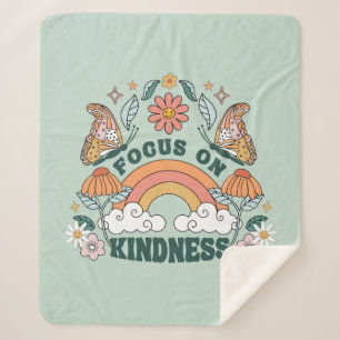 Focus on Kindness Groovy Graphic Sherpa Blanket