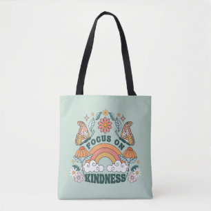 Focus on Kindness Groovy Graphic Tote Bag