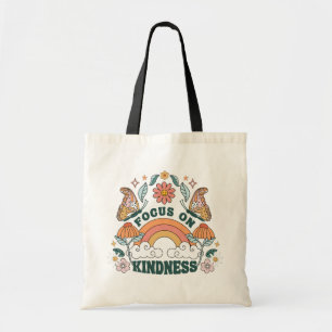 Focus on Kindness Groovy Graphic Tote Bag