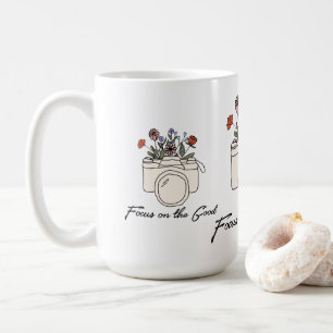 Focus On The Good Camera And Flowers Coffee Mug