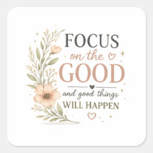 Focus on the Good – Vintage Floral Inspirational P