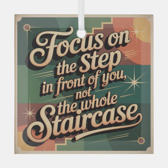 Focus On The Step In Front Of You Glass Tree Decoration (Front)