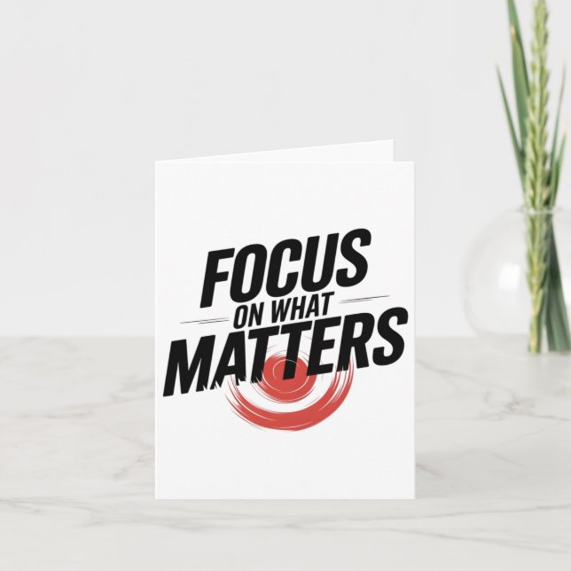 Focus On What S Bold Motivational With Red Target  Card (Front)