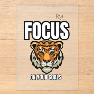 Focus on Your Goals Tiger Shirt Motivational Acrylic Invitations