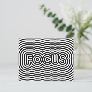 Focus optical illusion op art white lines postcard