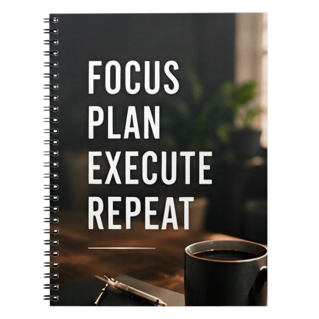 🎯 Focus Plan Execute Repeat Success Mindset 🚀 Notebook (Front)